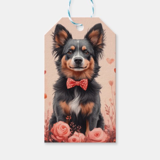 Australisch Rund met Rozen - Valentijnsdag Cadeaulabel (Voorkant)