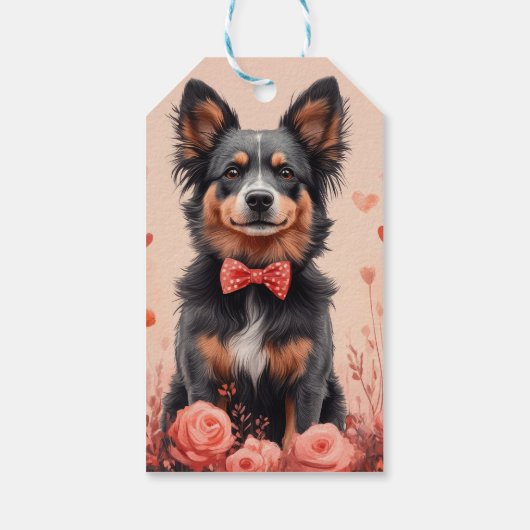 Australisch Rund met Rozen - Valentijnsdag Cadeaulabel (Achterkant)