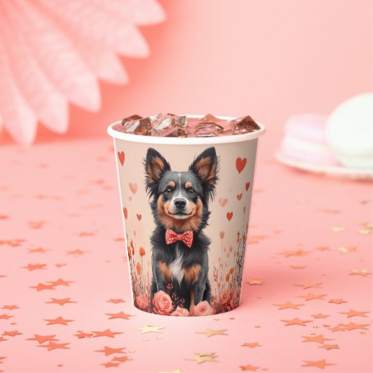 Australisch Rund met Rozen - Valentijnsdag Papieren Bekers (Insitu)