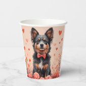 Australisch Rund met Rozen - Valentijnsdag Papieren Bekers (Achterkant)