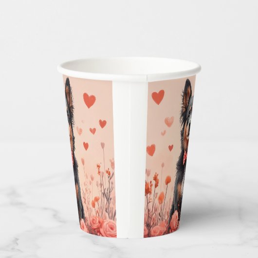 Australisch Rund met Rozen - Valentijnsdag Papieren Bekers (Rechts)