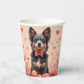 Australisch Rund met Rozen - Valentijnsdag Papieren Bekers (Voorkant)