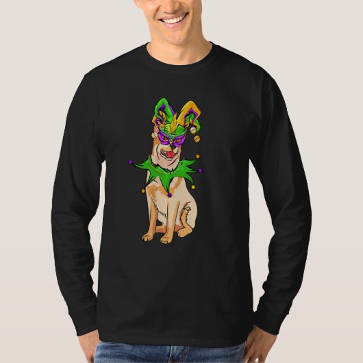 Australisch Rundvee Dog Mardi Gras Mask Pet Bead F T-shirt (Voorkant)