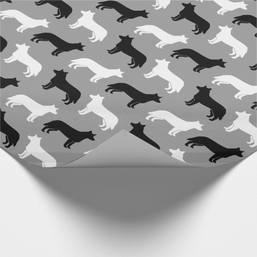 Australisch Rundvee Dog Silhouettes Pattern Cadeaupapier (Hoek)