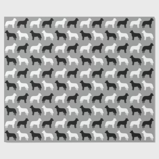 Australisch Rundvee Dog Silhouettes Pattern Cadeaupapier (Vlak)