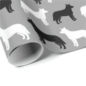 Australisch Rundvee Dog Silhouettes Pattern Cadeaupapier (Rol Hoek)