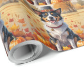 Australisch rundvee in de herfst verlaat Thanksgiv Cadeaupapier (Rol Hoek)