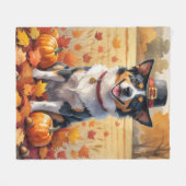 Australisch rundvee in de herfst verlaat Thanksgiv Fleece Deken (Voorkant (Horizontaal))