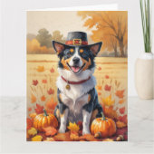 Australisch rundvee in de herfst verlaat Thanksgiv Kaart (Voorkant)