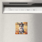 Australisch rundvee in de herfst verlaat Thanksgiv Magneet (Insitu (Vaatwasser))