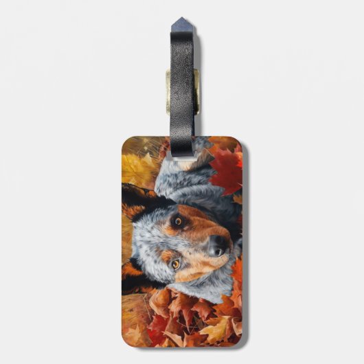 Australisch rundvee in herfst laat Herfst inspirer Bagagelabel (Achterkant verticaal)