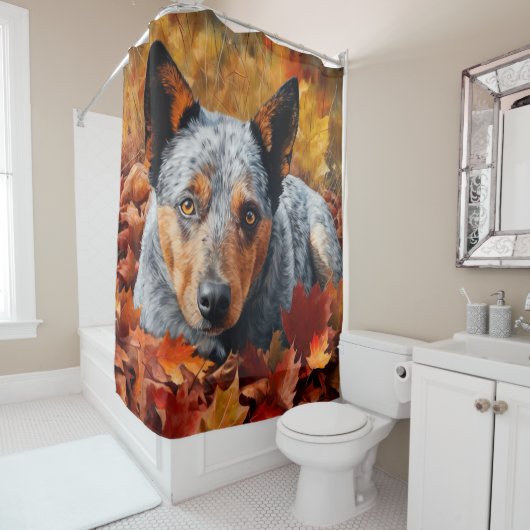 Australisch rundvee in herfst laat Herfst inspirer Douchegordijn (In situ)