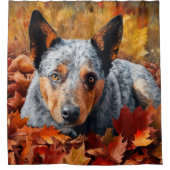 Australisch rundvee in herfst laat Herfst inspirer Douchegordijn (Voorkant)