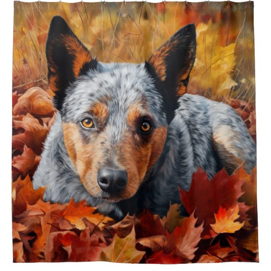 Australisch rundvee in herfst laat Herfst inspirer Douchegordijn (Voorkant)