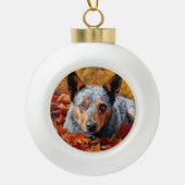 Australisch rundvee in herfst laat Herfst inspirer Keramische Bal Ornament (Voorkant)