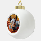 Australisch rundvee in herfst laat Herfst inspirer Keramische Bal Ornament (Rechts)