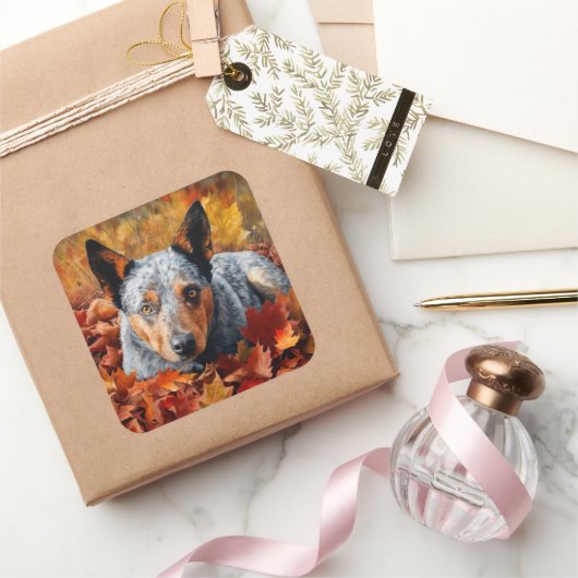 Australisch rundvee in herfst laat Herfst inspirer Vierkante Sticker (Geschenken)