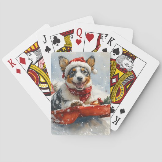 Australisch Rundvee in Slede Laat het Sneeuwen Ker Pokerkaarten (Achterkant)
