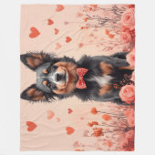 Australisch Rundvee met Rozen - Valentijnsdag Fleece Deken (Voorkant)
