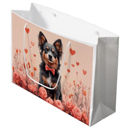 Australisch Rundvee met Rozen - Valentijnsdag Groot Cadeauzakje (Voorkant Gekanteld)