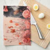 Australisch Rundvee met Rozen - Valentijnsdag Theedoek (Quarter Fold)