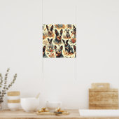  Australisch rundvee naadloos Poster (Keuken)