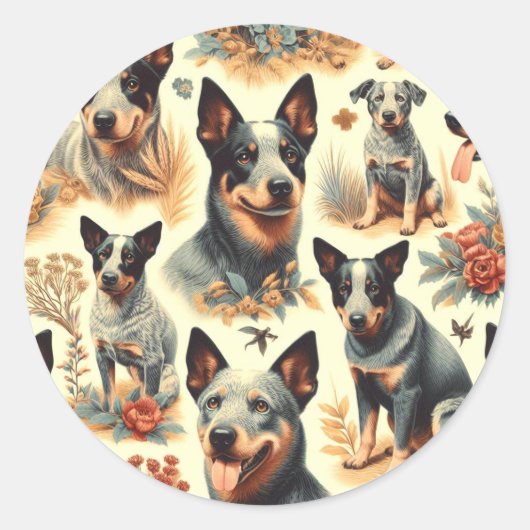 Australisch rundvee naadloos Ronde Sticker (Voorkant)
