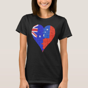 Australisch Samoan Flag Heart T-shirt
