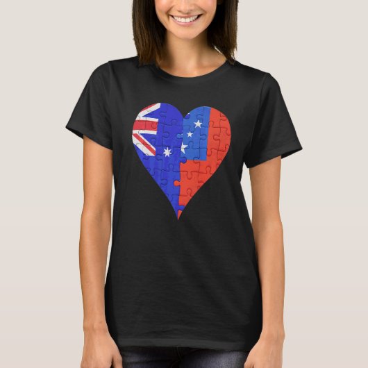 Australisch Samoan Flag Heart T-shirt (Voorkant)