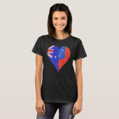 Australisch Samoan Flag Heart T-shirt (Voorkant volledig)