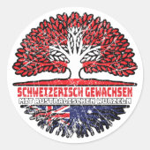 Australisch Schweizer Schweiz Baum Ronde Sticker (Voorkant)