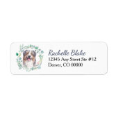 Australisch Shepherd Dog Wreath Return Address Etiket (Voorkant)
