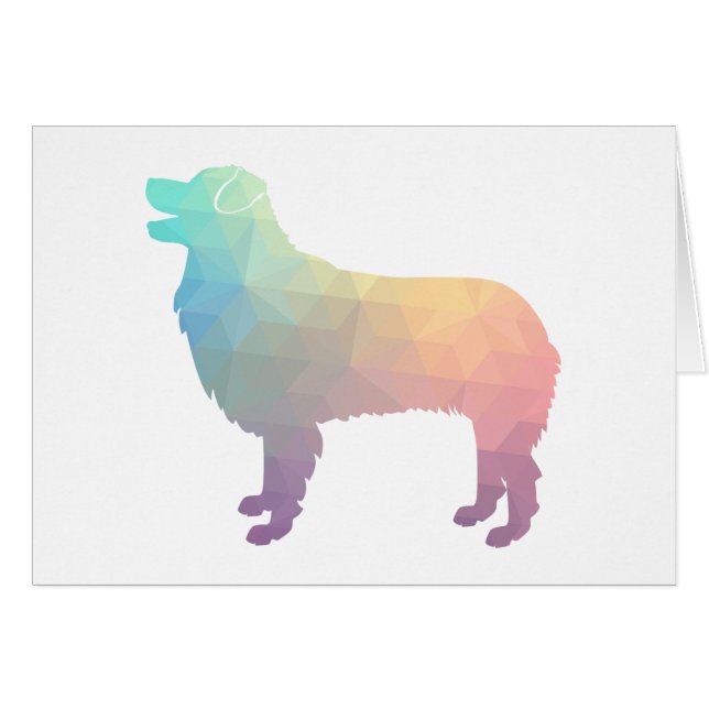 Australisch Shepherd Geometric Silhouette Pastel (Voorkant Horizontaal)