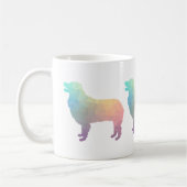Australisch Shepherd Geometric Silhouette Pastel Koffiemok (Links)