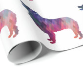 Australisch Shepherd Geometric Silhouette Pink Cadeaupapier (Rol Hoek)