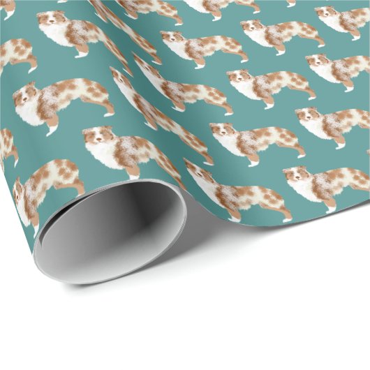 Australisch Shepherd Red Merle Wrapping Paper Cadeaupapier (Rol Hoek)