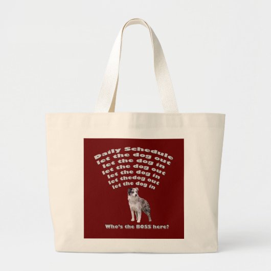 Australisch Shepherd Schedule Grote Tote Bag (Voorkant)
