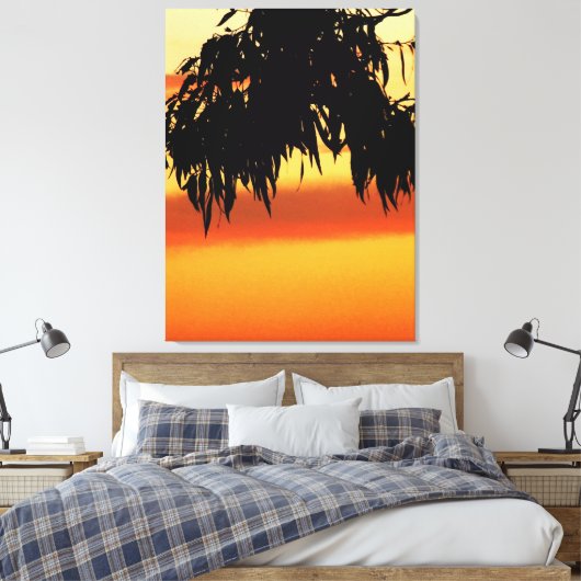 Australisch Silhouette Sunset Wrapped Canvas (Insitu (Slaapkamer))