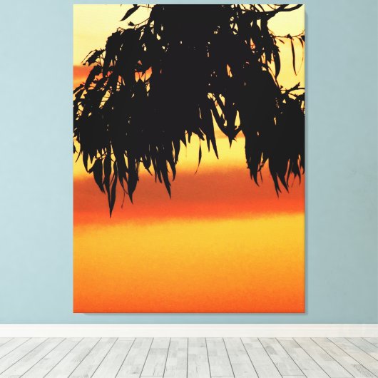 Australisch Silhouette Sunset Wrapped Canvas (Insitu (Houten vloer))