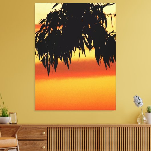 Australisch Silhouette Sunset Wrapped Canvas (Insitu (Woonkamer))