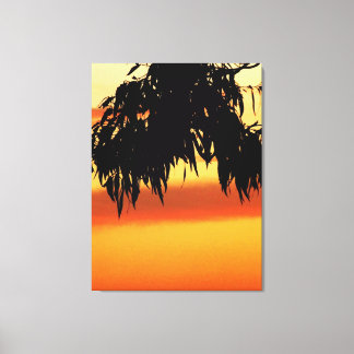 Australisch Silhouette Sunset Wrapped Canvas