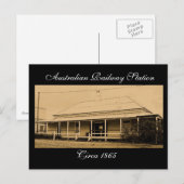 Australisch spoorwegstation circa 1865 Briefkaart (Voorkant / Achterkant)