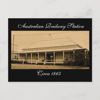 Australisch spoorwegstation circa 1865 Briefkaart