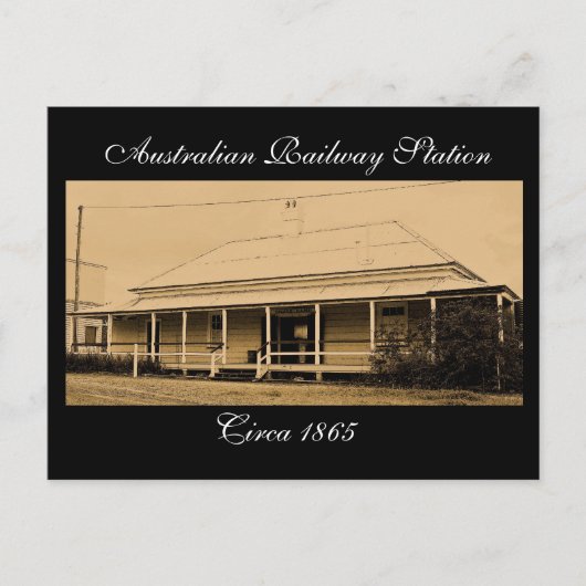 Australisch spoorwegstation circa 1865 Briefkaart (Voorkant)