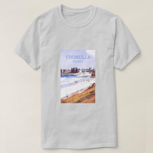 Australisch strand reis kunst Cronulla T-shirt (Design voorkant)