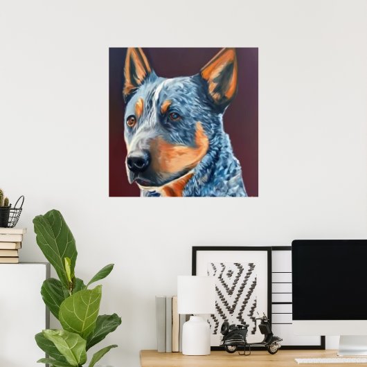 Australisch stumpy Tail Cattle Dog - Dog Portret Poster (Thuiskantoor)
