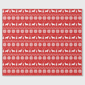 Australisch terrier Silhouettes kerstpatroon Cadeaupapier (Vlak)