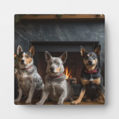 Australisch vee bij de open haard Kerstmis Fotoplaat (Voorkant)