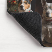 Australisch vee bij de open haard Kerstmis Muismat (Hoek)