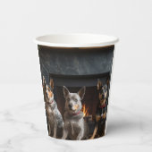 Australisch vee bij de open haard Kerstmis Papieren Bekers (Achterkant)